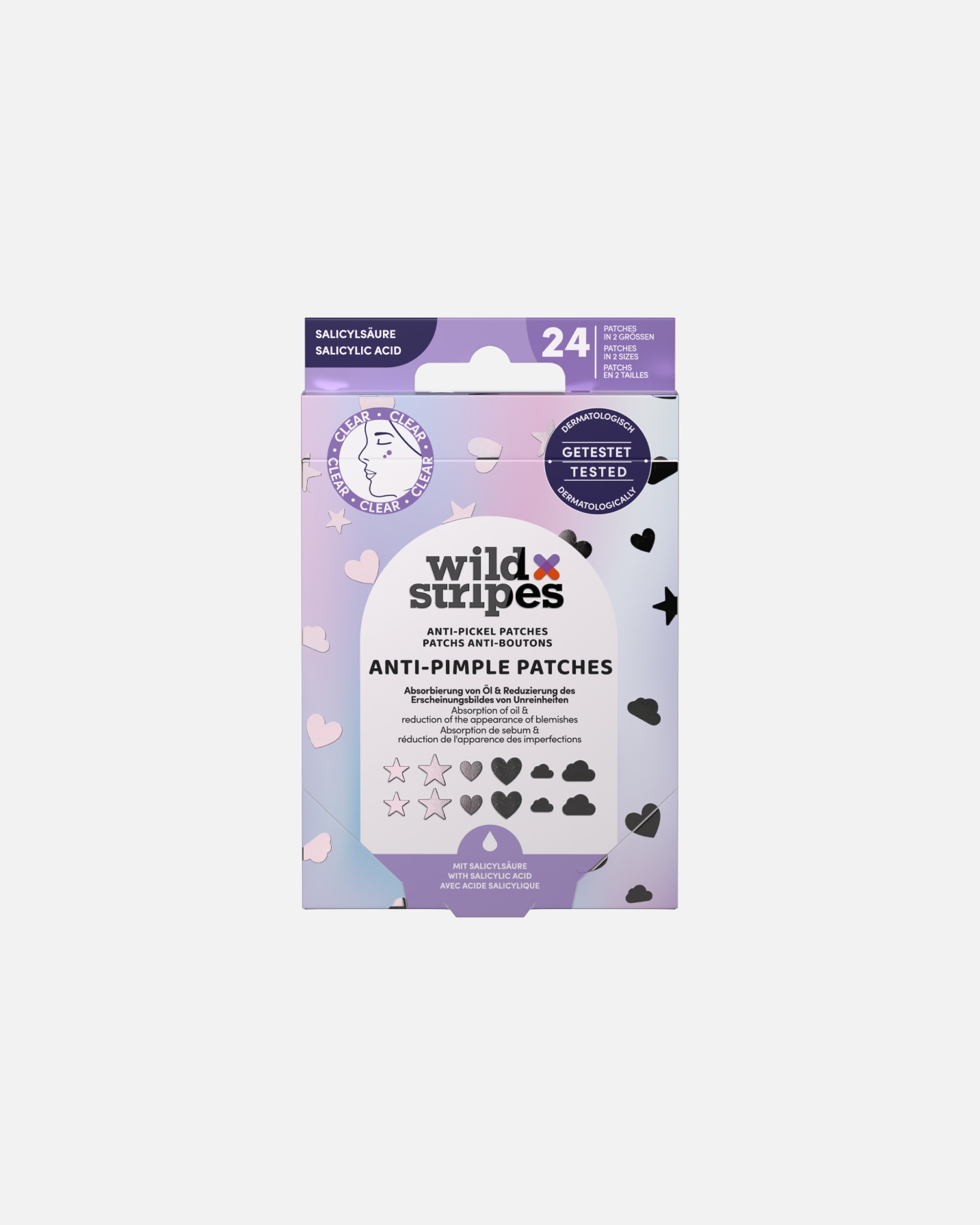 Patch di Unisex Wild Stripes Default Brand Line Anti-Pimple Patches Holo Clear 1 pezzo