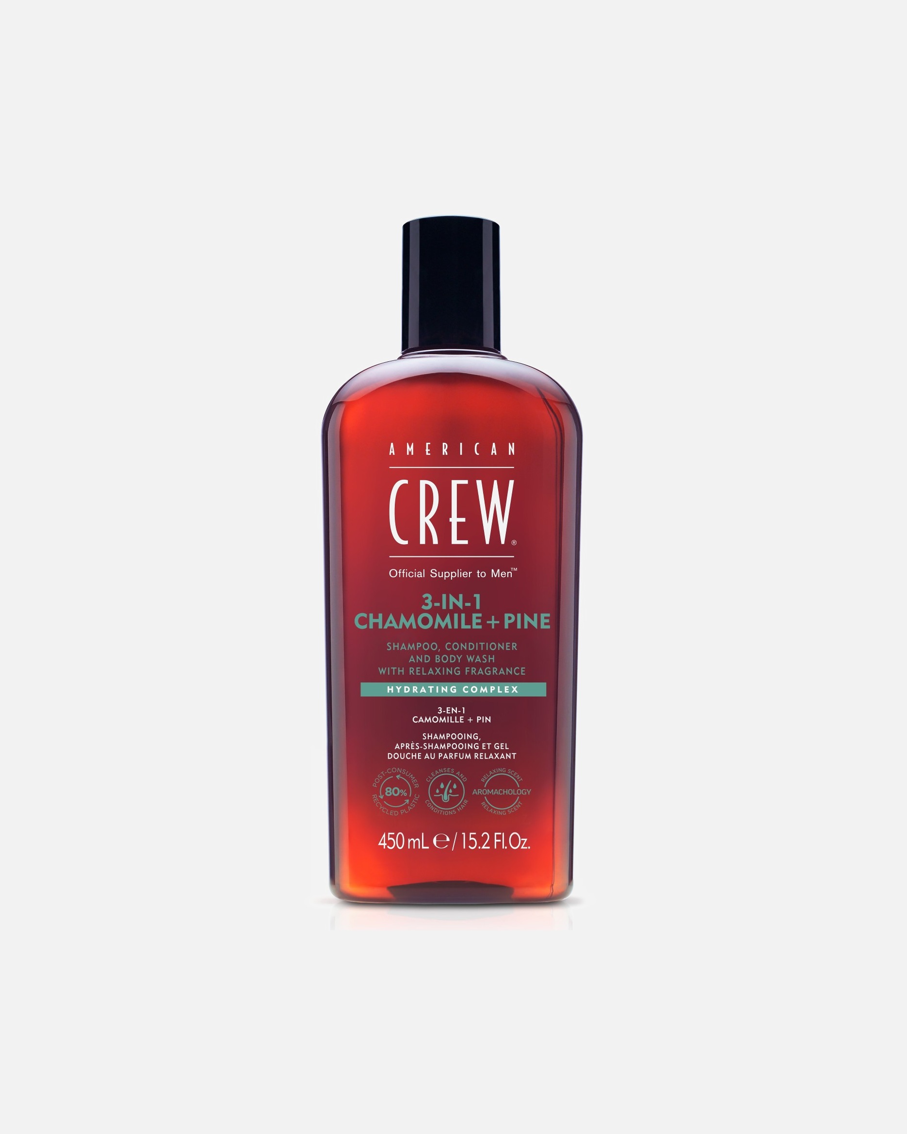 Shampoo capelli di Maschio American Crew 3In1 Chamomile & Pine Conditioner, Body Wash & 450 ml