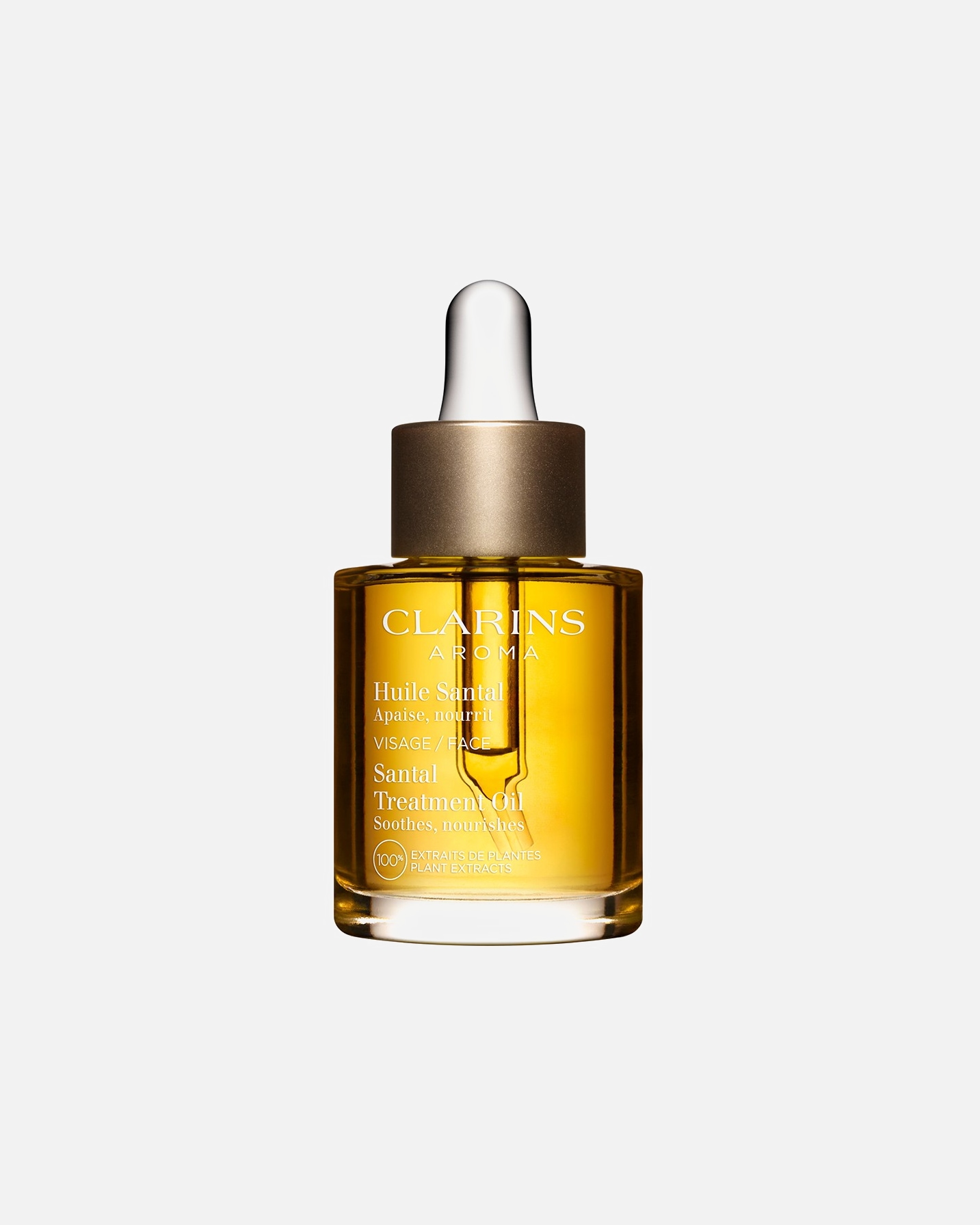 Olio viso di Femmina Clarins Aromafitotrattamento Huile Santal - Pelle Secca o Arrossata 30 ml