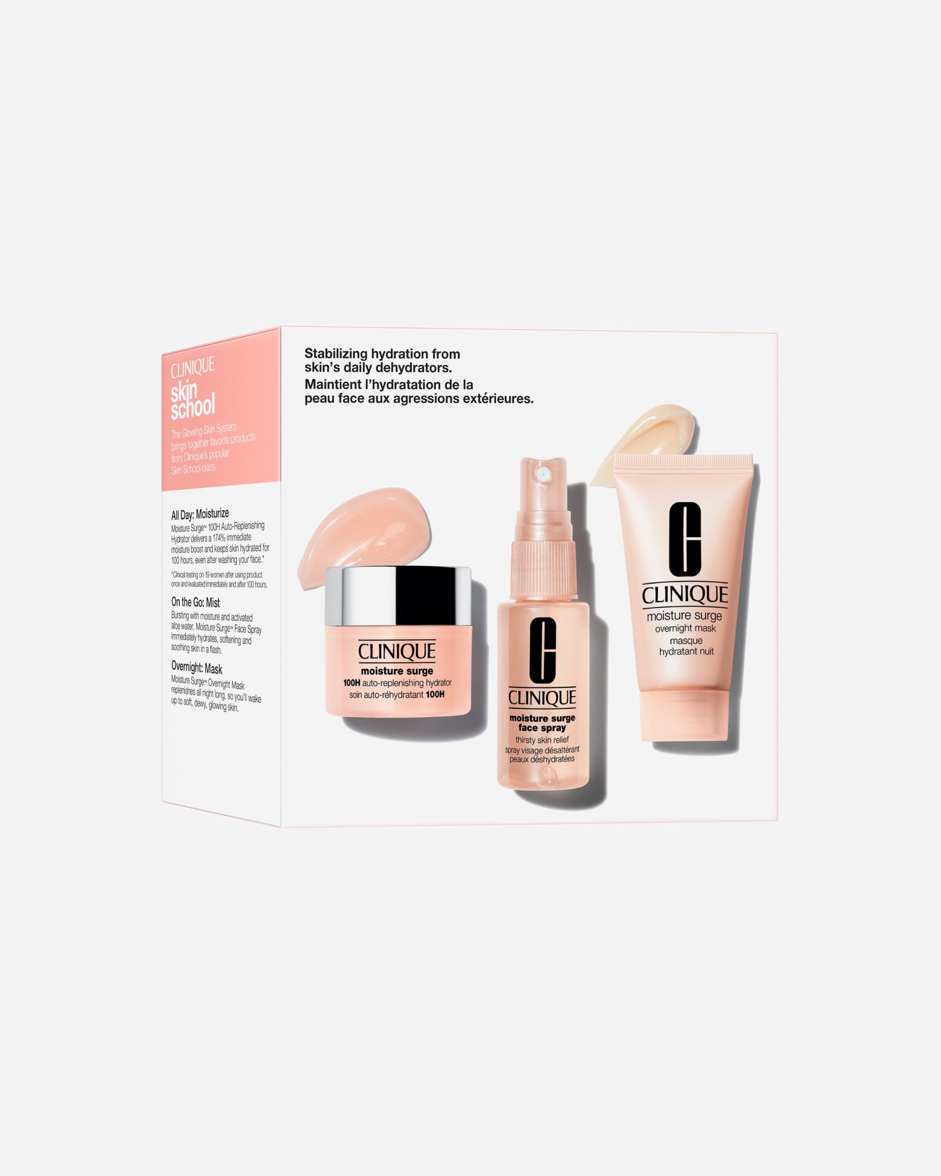 Set cura del viso di Unisex Clinique Moisture Surge Glowing Skin Essentials 1 pz