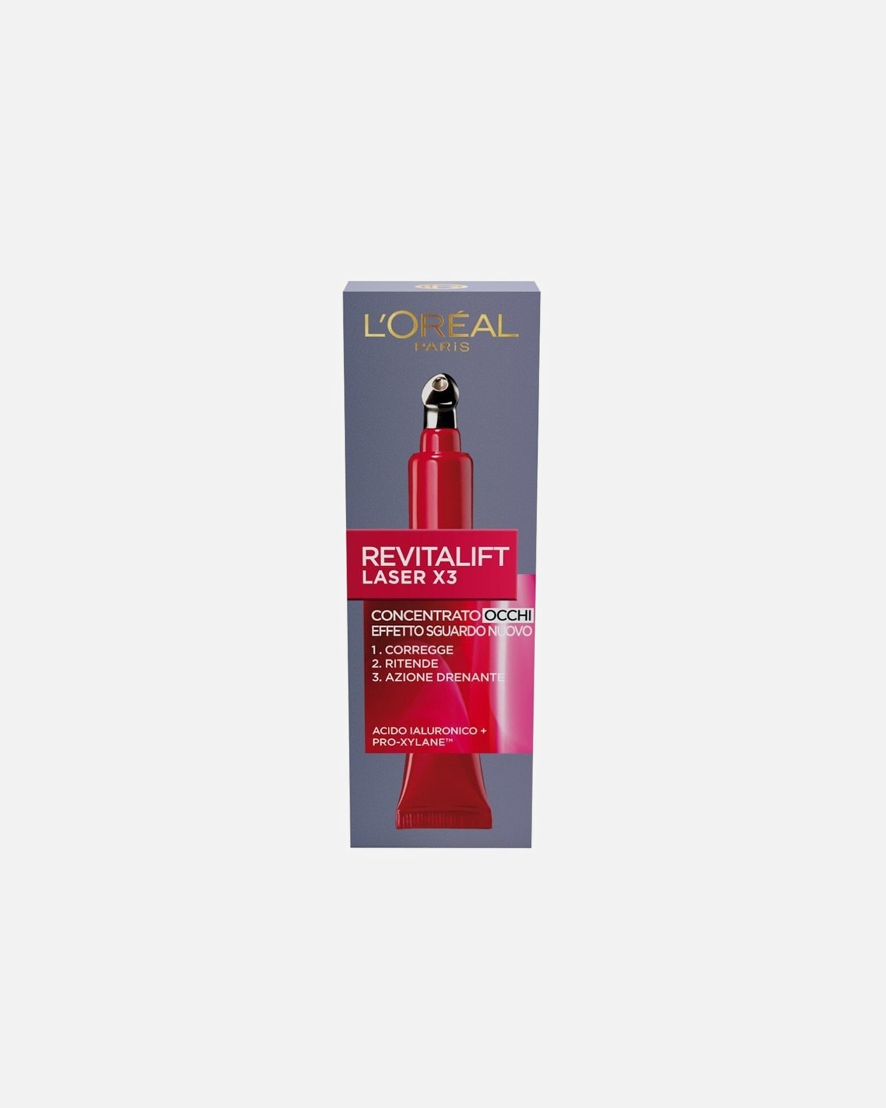 Crema occhi di Femmina L'Oréal Paris Revitalift Laser X3, Azione Antirughe Anti-Età con Acido Ialuronico e Pro-Xylane, 15 ml