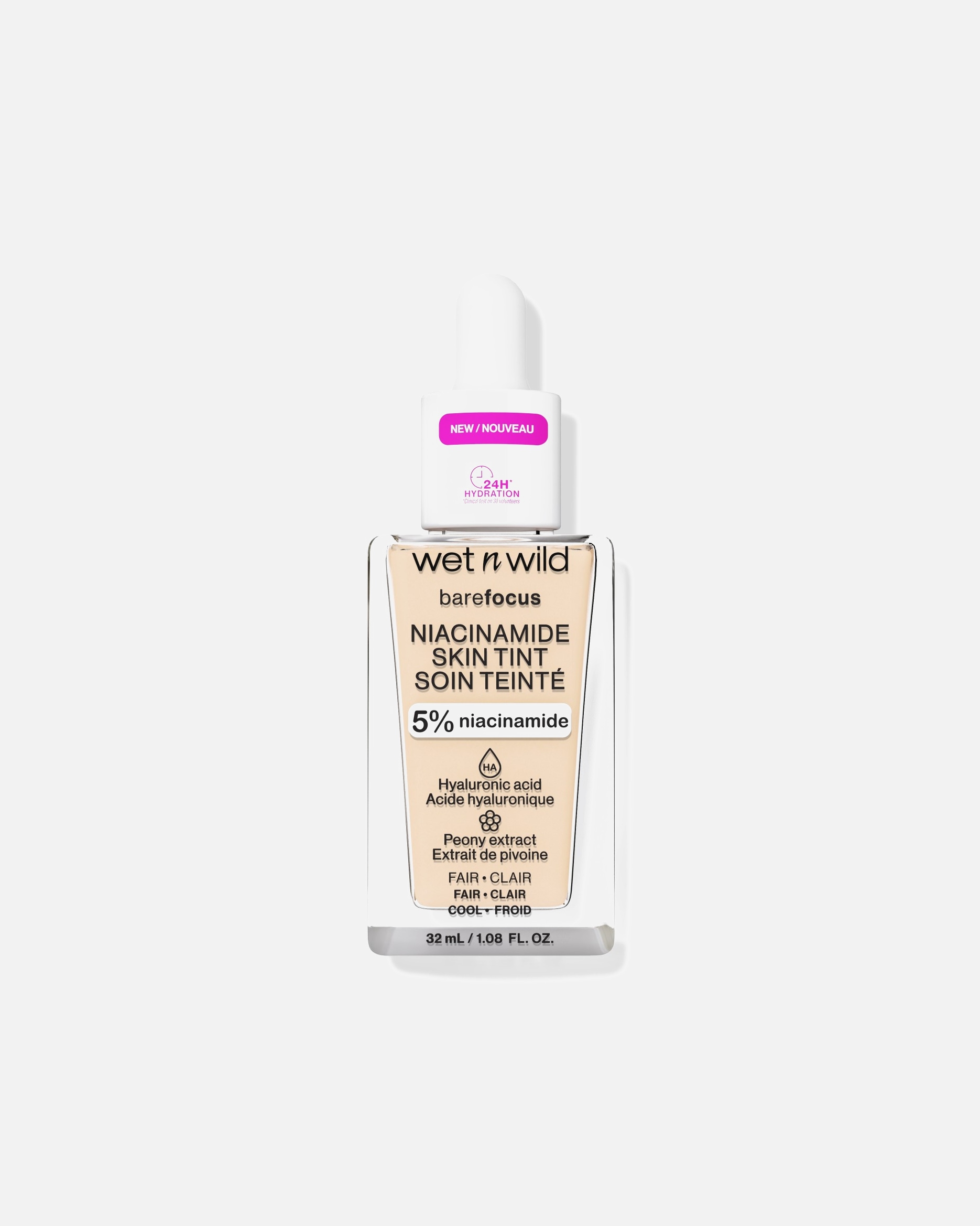 Fondotinta di Unisex Wet n Wild Bare Focus Niacinamide Skin Tint FAIR