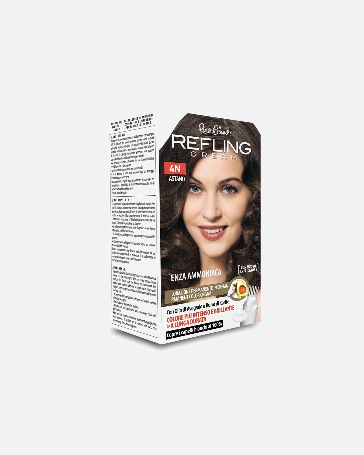 Colorazione capelli di Femmina Renée Blanche REFLING CREAM 4N CASTANO