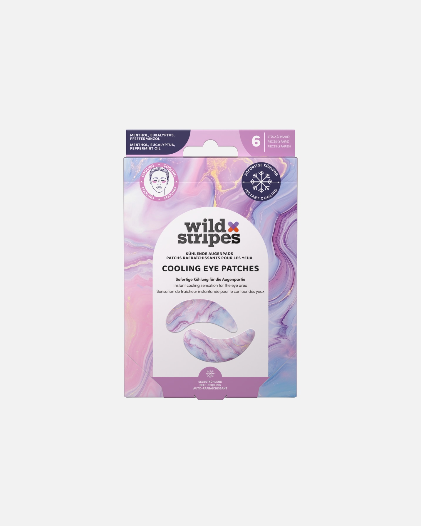 Patch occhi di Unisex Wild Stripes Default Brand Line Cooling Eye Patches Rose Marble - patch occhi 1 pezzo