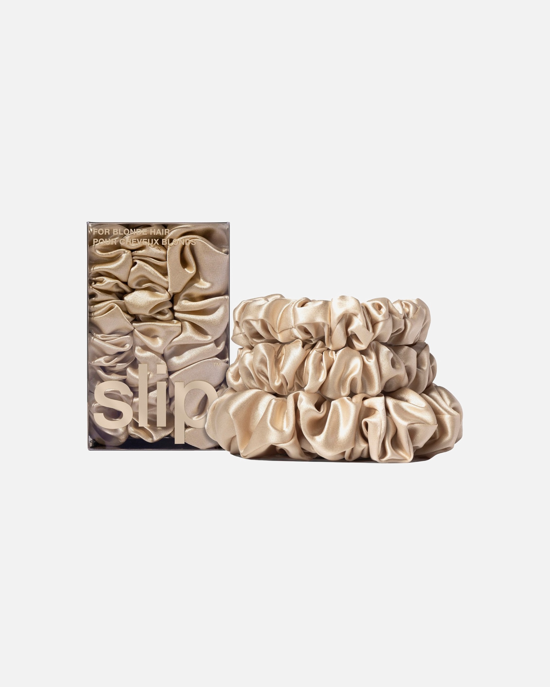 Accessori capelli di Unisex Slip Back To Basics Scrunchies in Pura Seta BLONDE