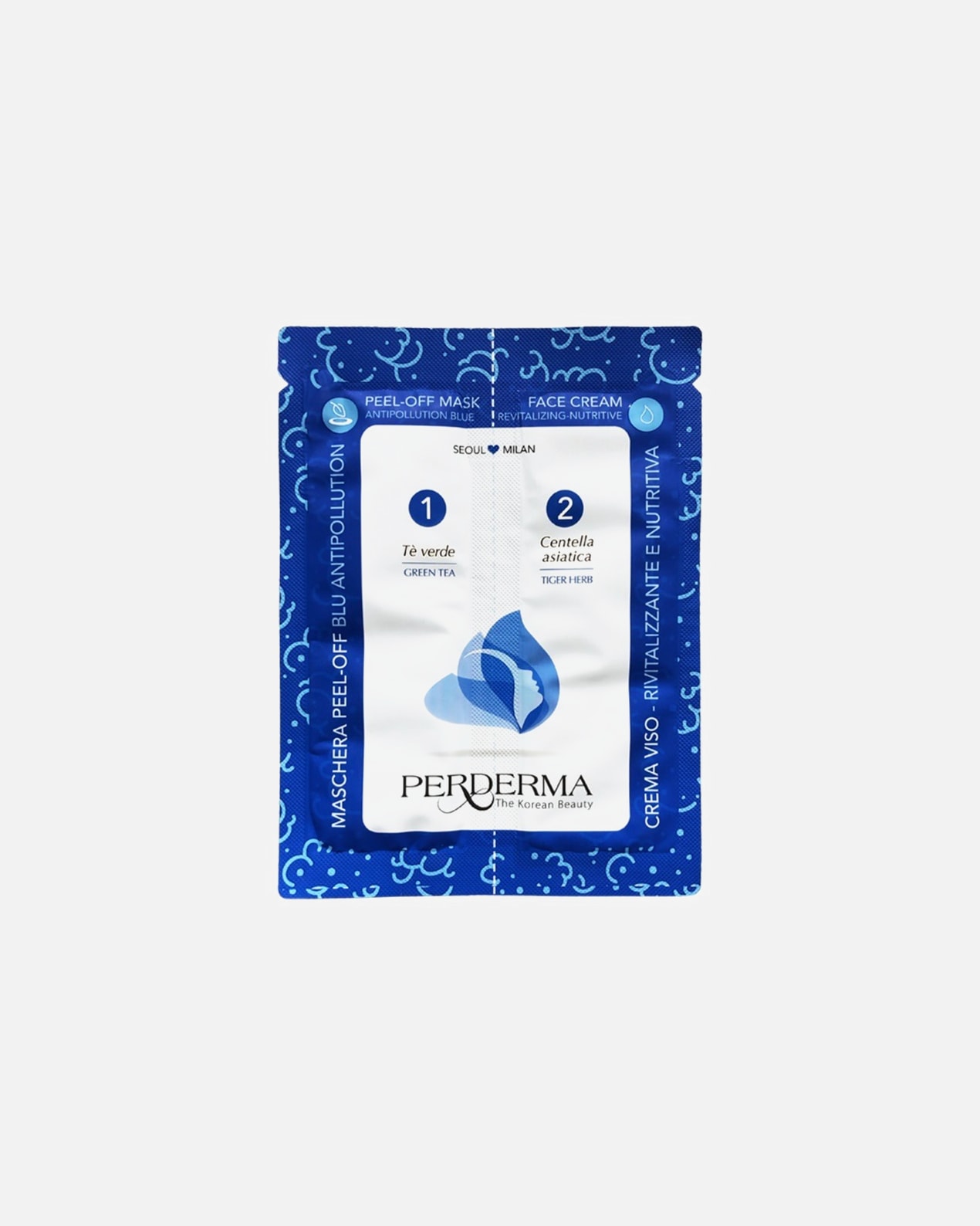 Set cura del viso di Femmina PERDERMA Crema CENTELLA Perderma con Peel-off blu ANTIPOLLUTION 1 pz