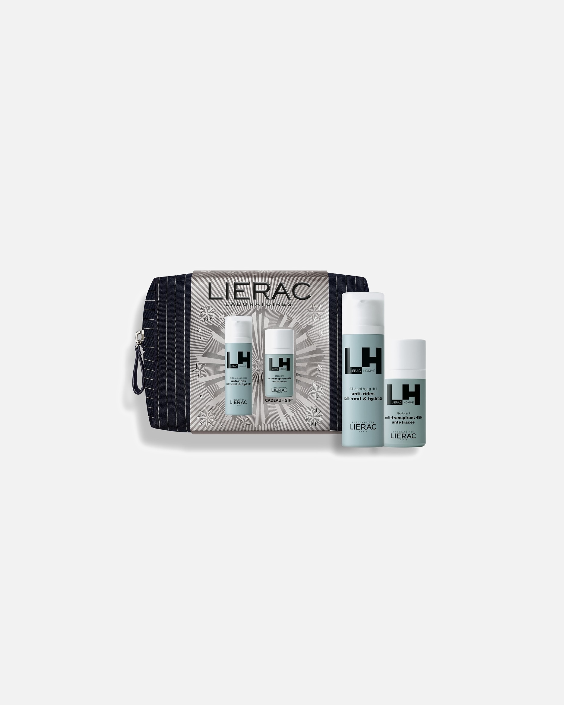 Set cura del viso di Unisex Lierac Homme Set di Natale Fluido Antinvecchiamento Globale + Deodorante 1 pezzo