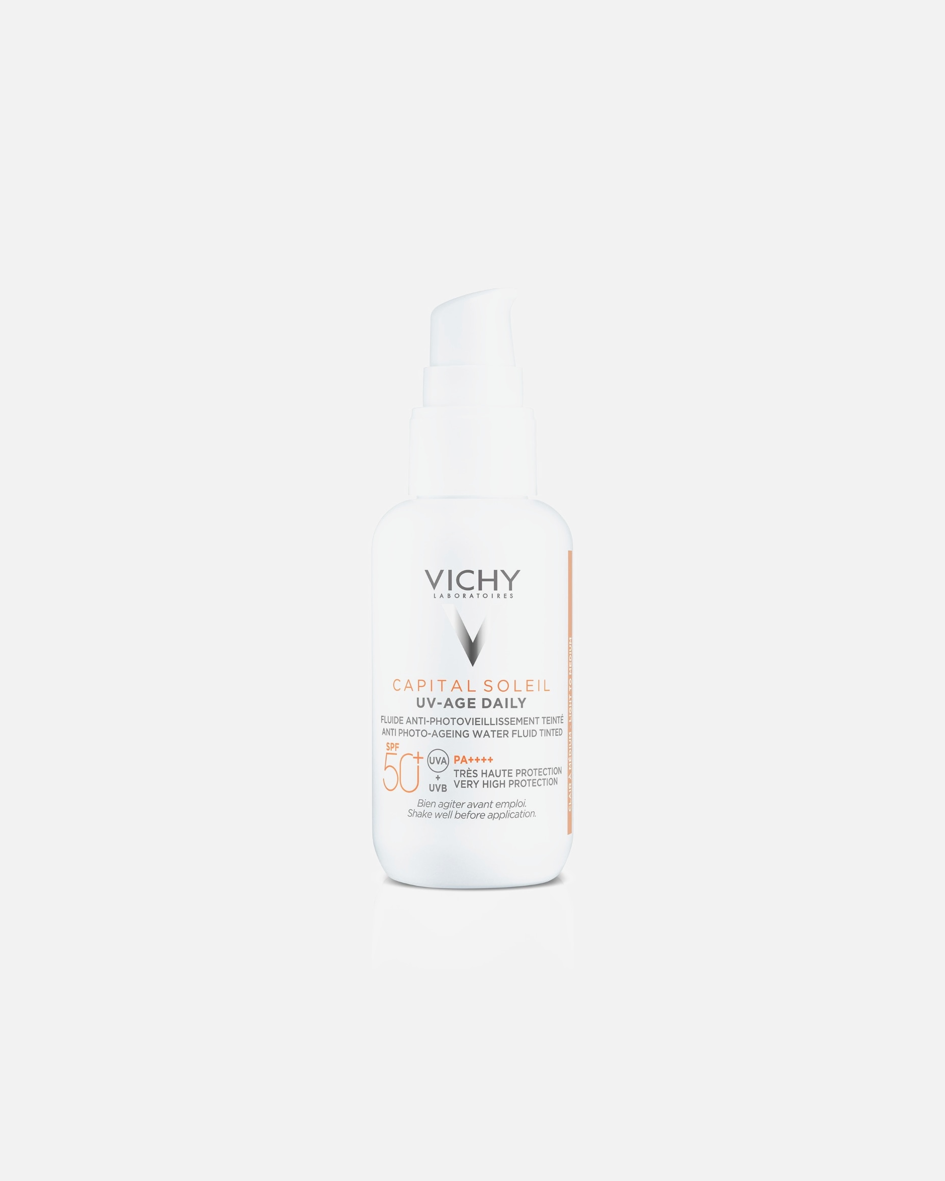 Crema solare di Unisex Vichy Capital Soleil UV-Age Daily Light SPF50+ Protezione elevata e colorata per il viso 40 ml